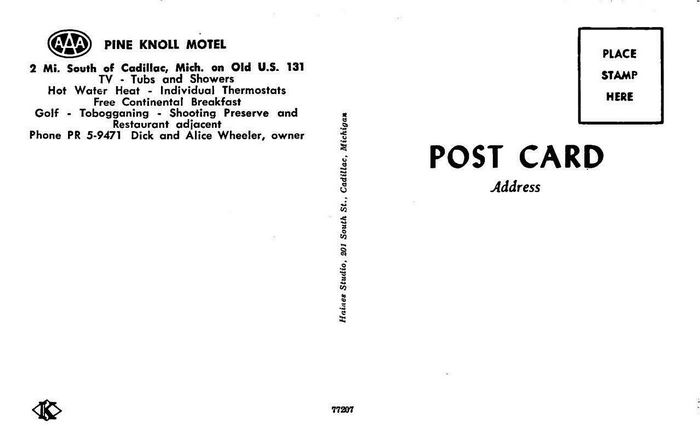 Pine Knoll Motel (Pioneer Motel, Pioneer Apartments) - Old Postcard Photo
